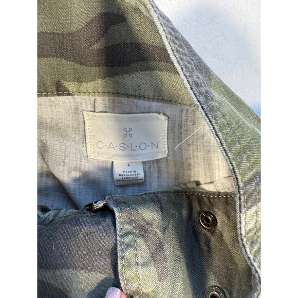 Nordstrom Caslon Green Camo Utility Vest Military Pockets Small - Picture 9 of 12